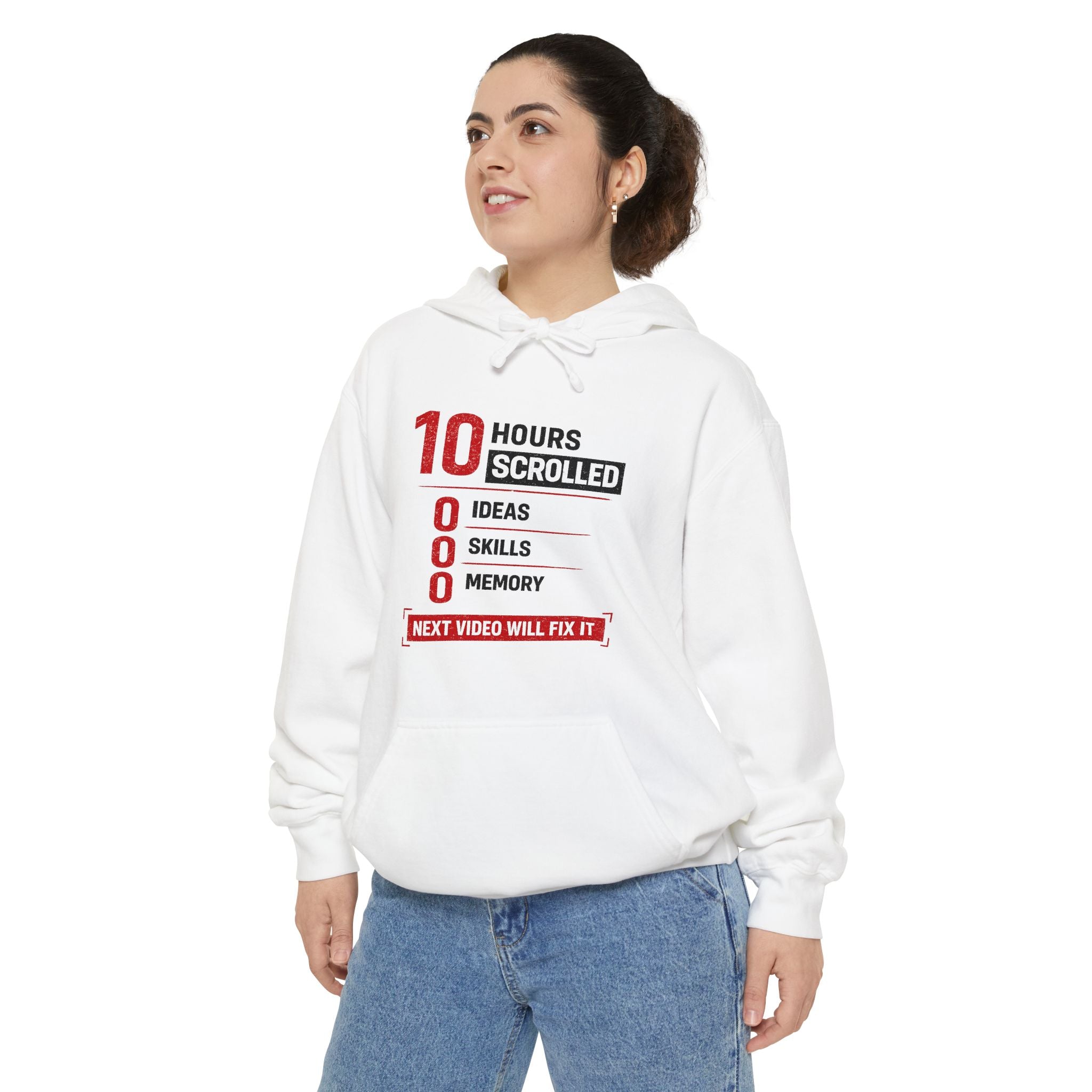 10 Hours Scrolled Garment-Dyed Hoodie