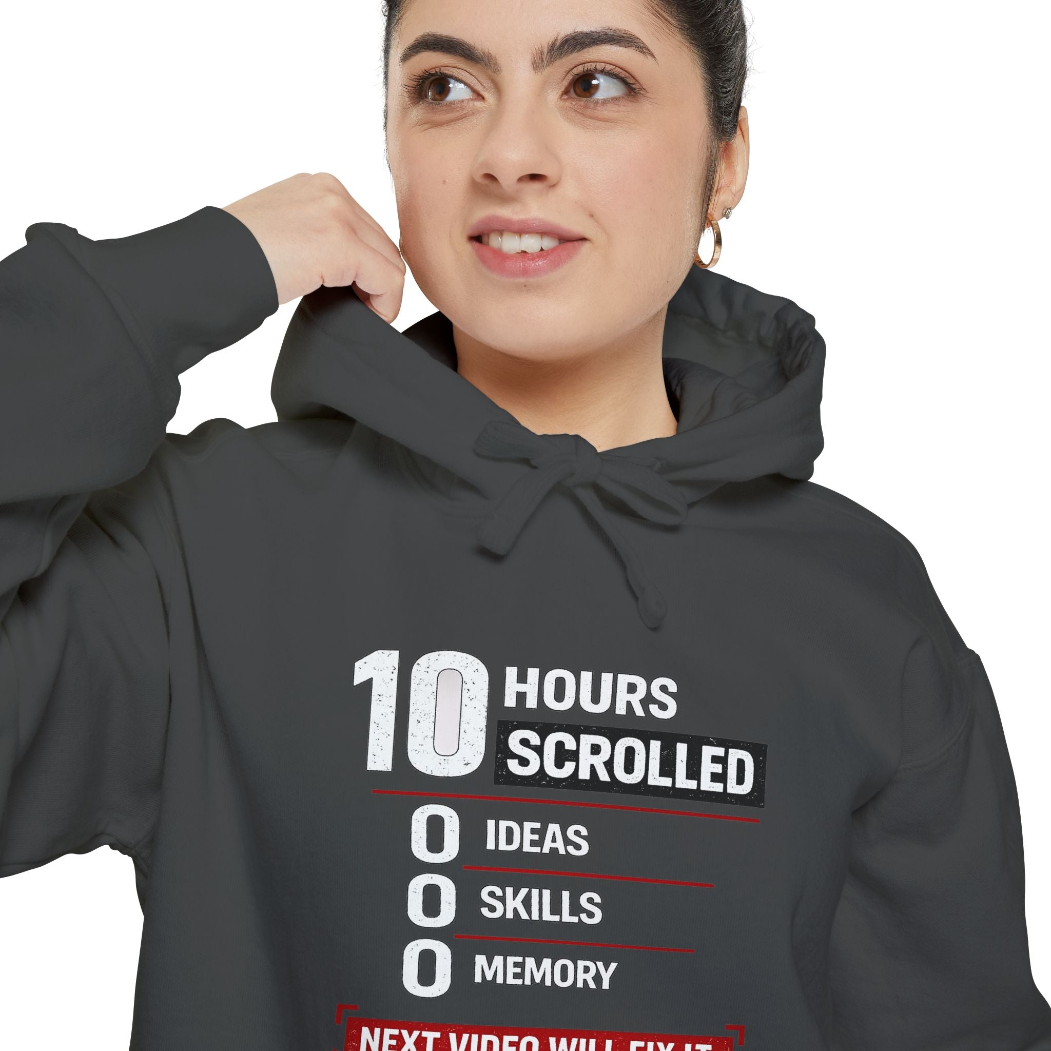 10 Hours Scrolled Garment-Dyed Hoodie