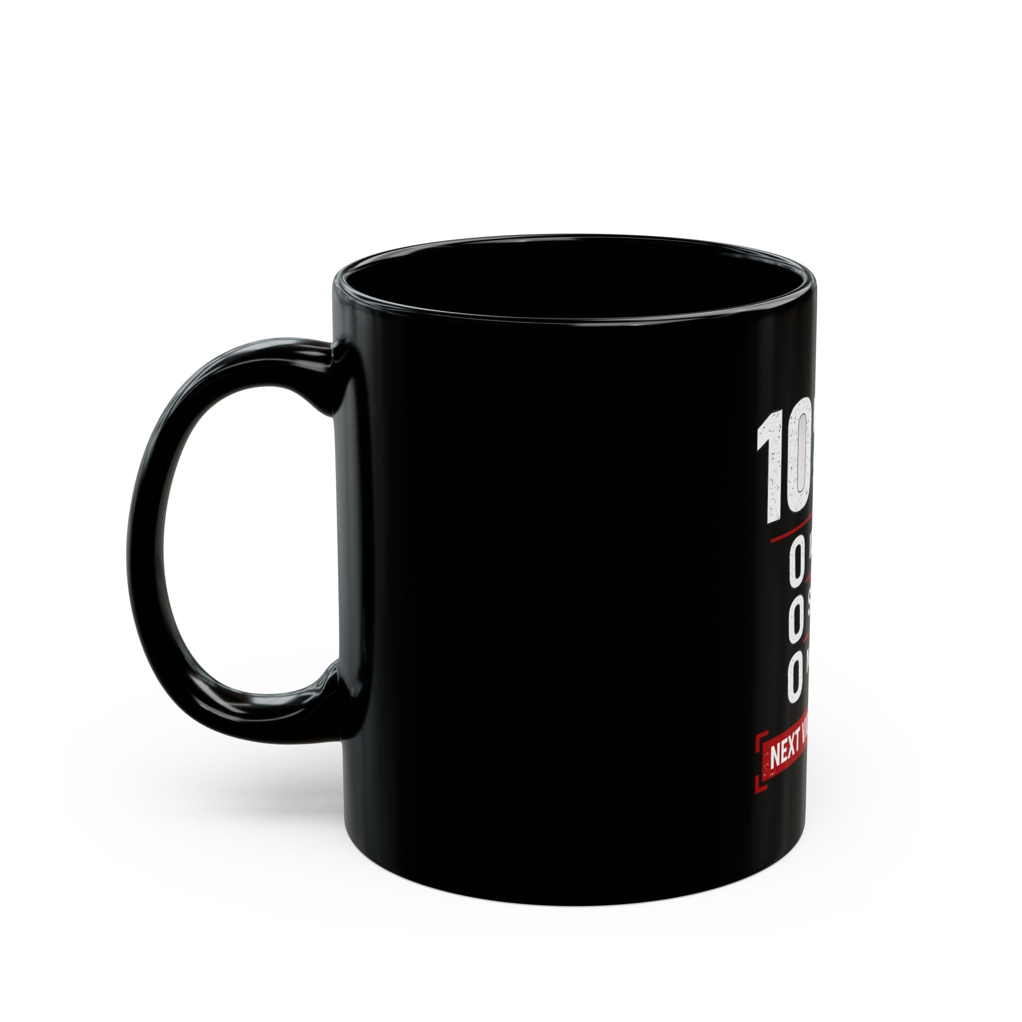 10 Hours Scrolled Black Coffee Mug