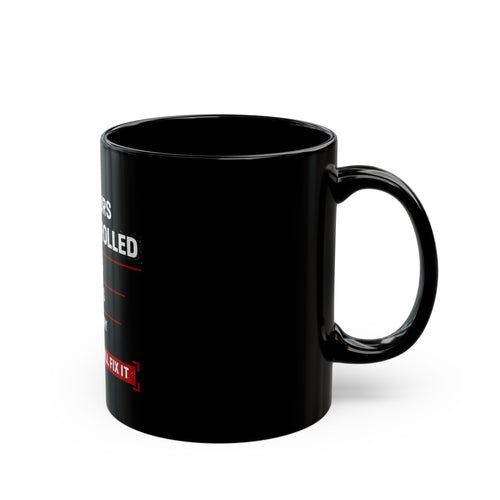 10 Hours Scrolled Black Coffee Mug