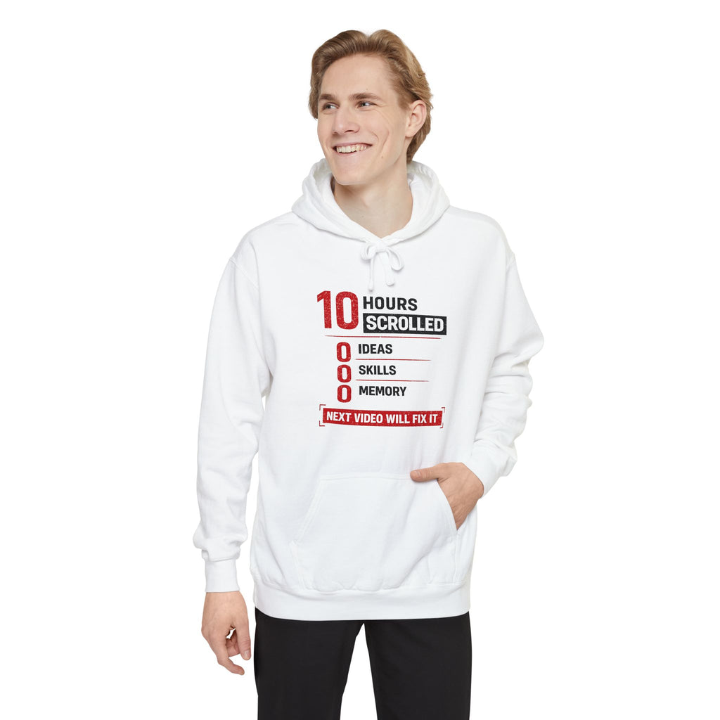 10 Hours Scrolled Garment-Dyed Hoodie
